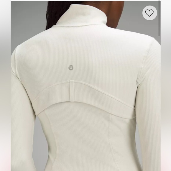 Lululemon Cropped Define Jacket zip up Ribbed Nulu Shine Off white 12 L - Picture 5 of 15